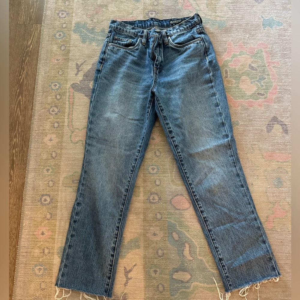 Blank NYC the Madison Raw edge crop straight leg Jean